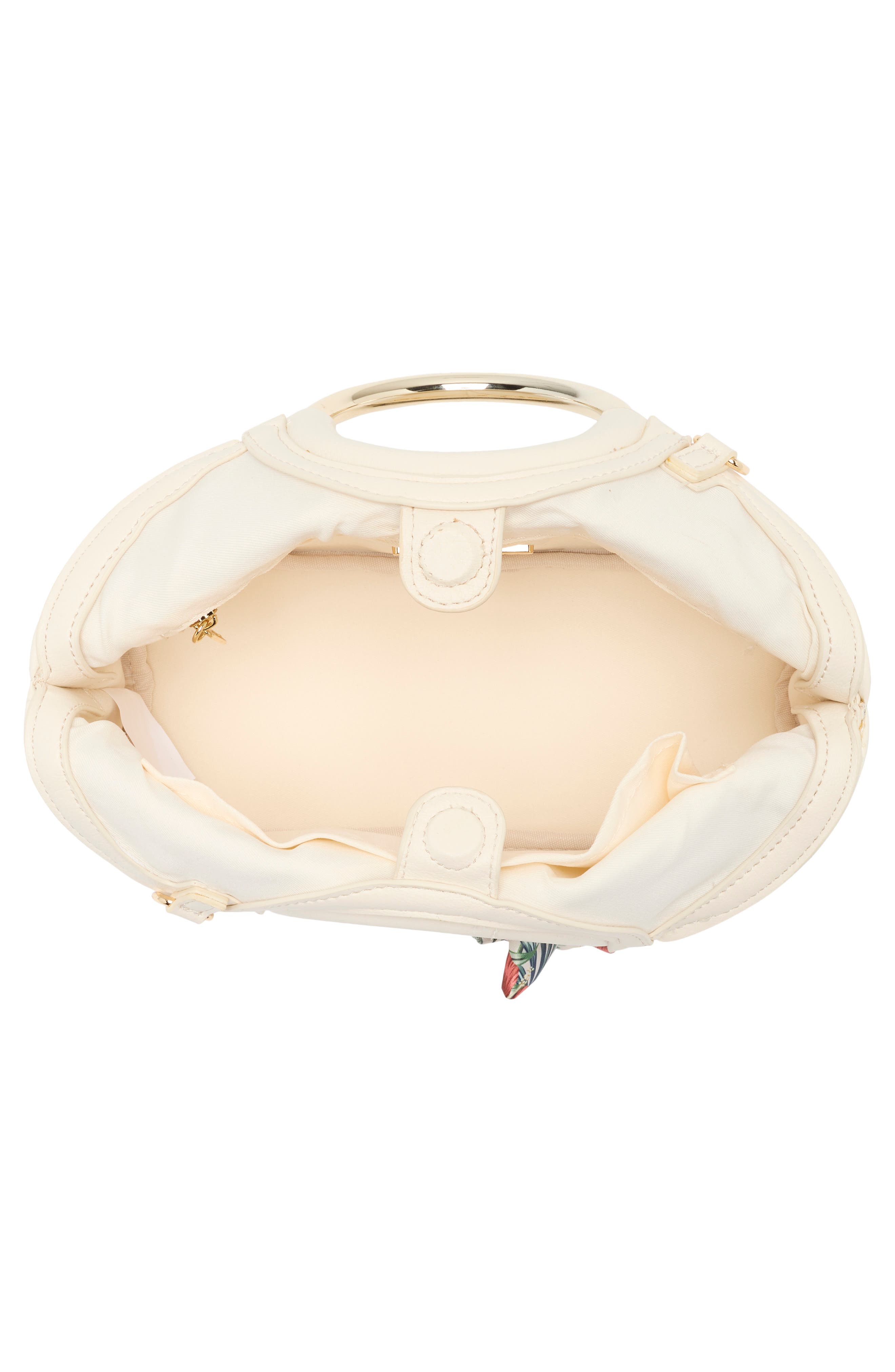 Steve Madden Gwenie Faux Leather Handbag With Scarf, Alternate, color, Vanilla