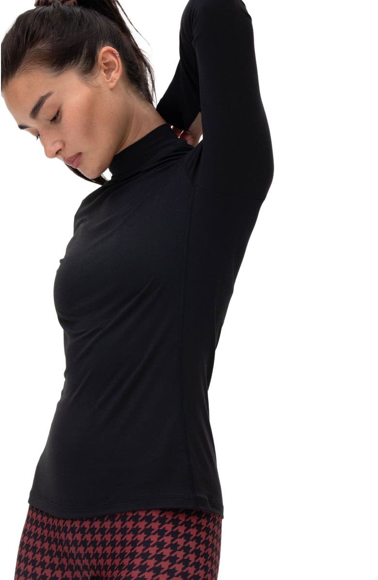 Rebody Active Cozy Mock Neck Long Sleeve Top, Alternate, color, Cozy Black