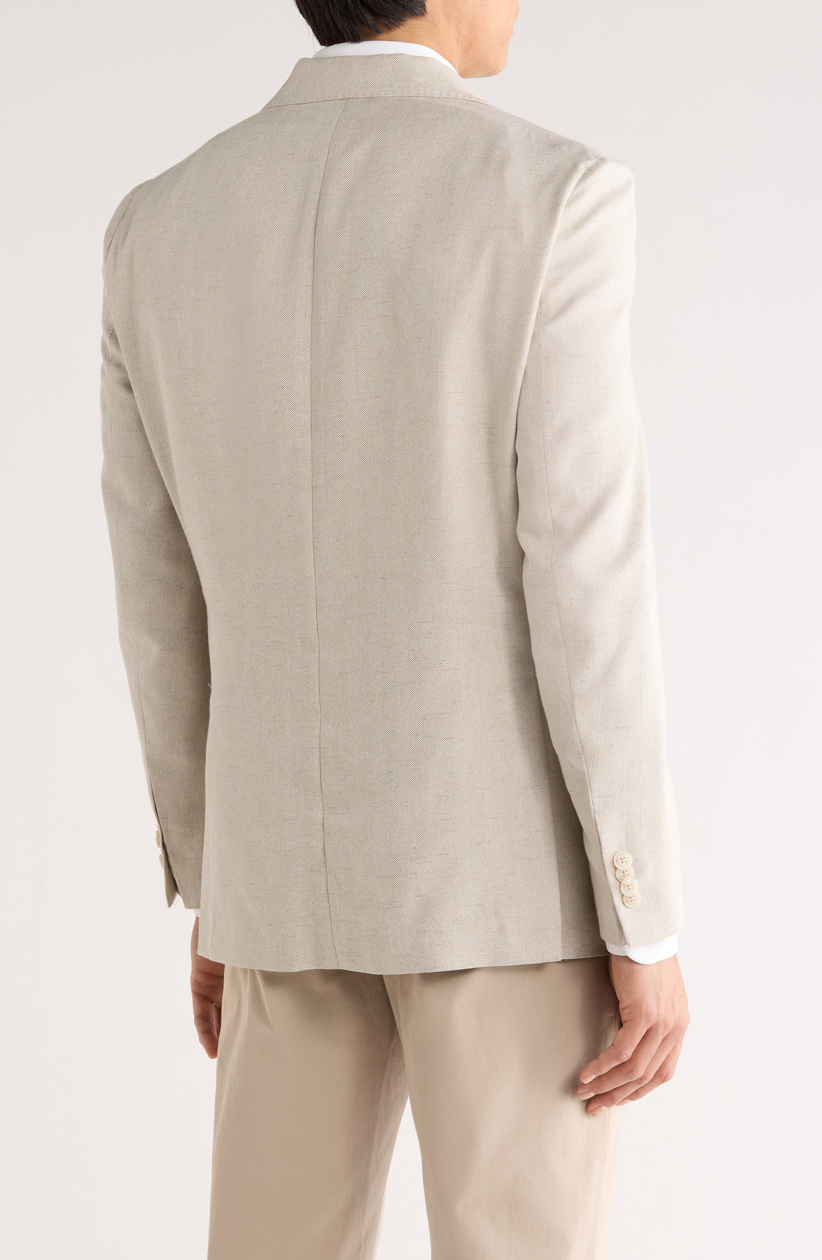 Tan Herringbone Notch Lapel Sport Coat - image 2