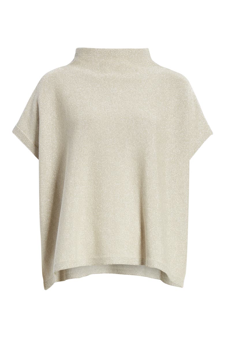 Funnel Neck Cotton Blend Boxy Sweater, Alternate, color, DOVE