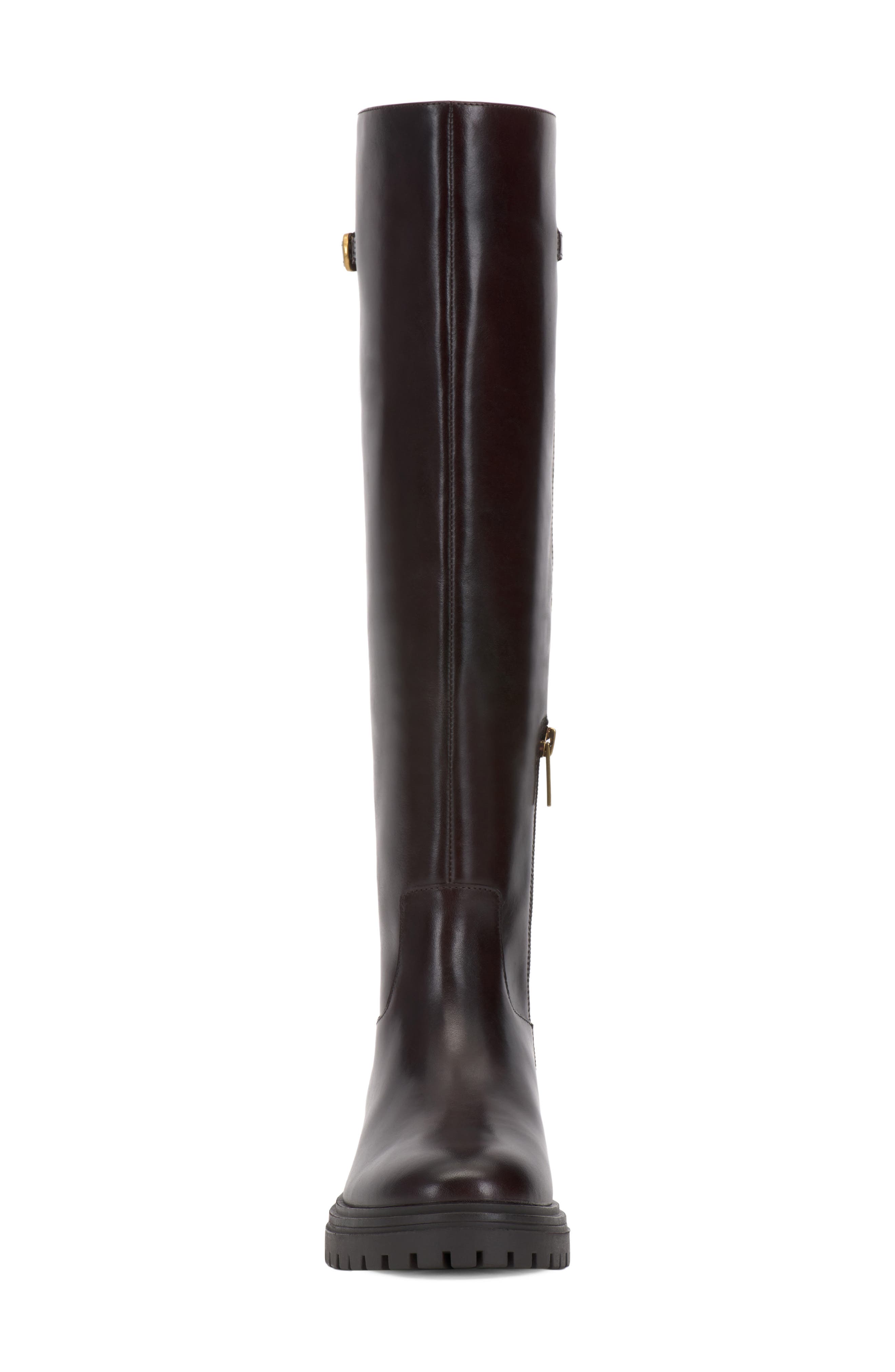 Bertla Leather Knee High Boot, Alternate, color, BROWNIE