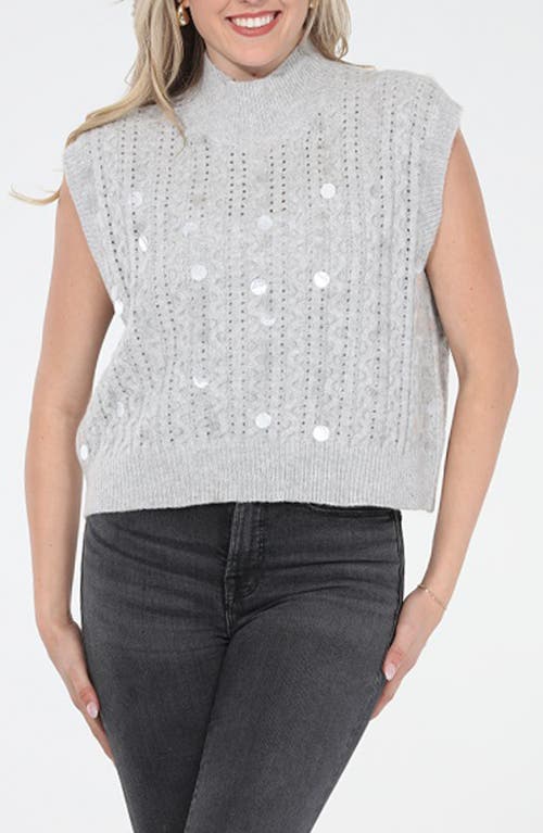 Rain And Rose Sequin Sweater Vest In Gray
