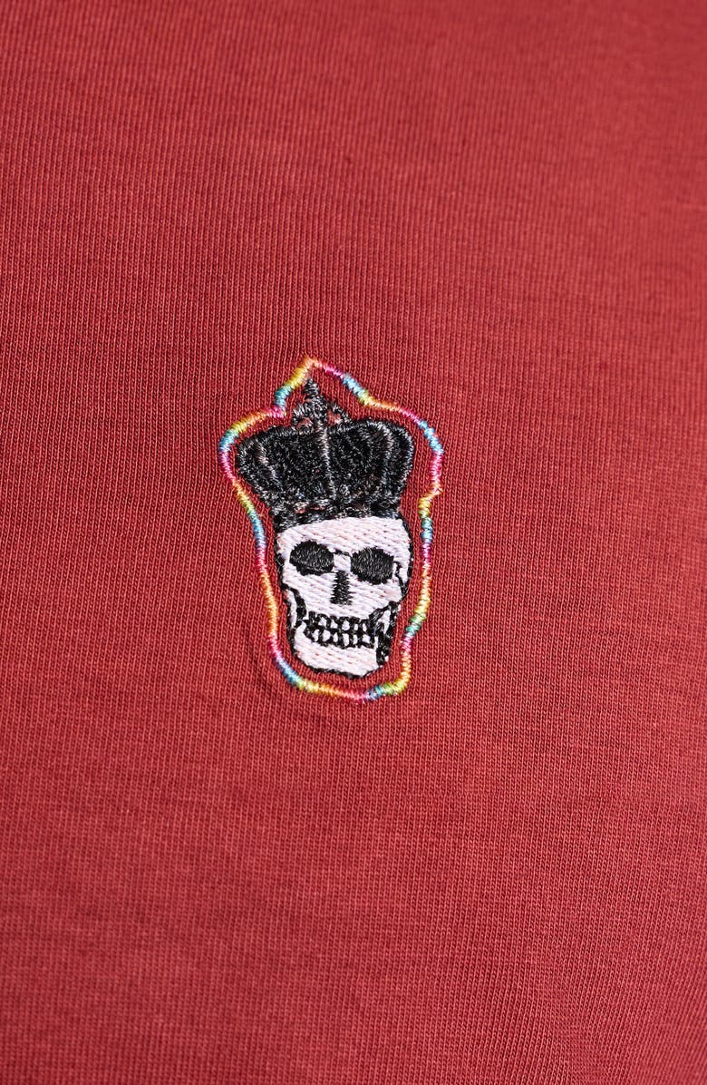 Robert Graham Lucifer Short Sleeve Polo, Alternate, color, Burgundy