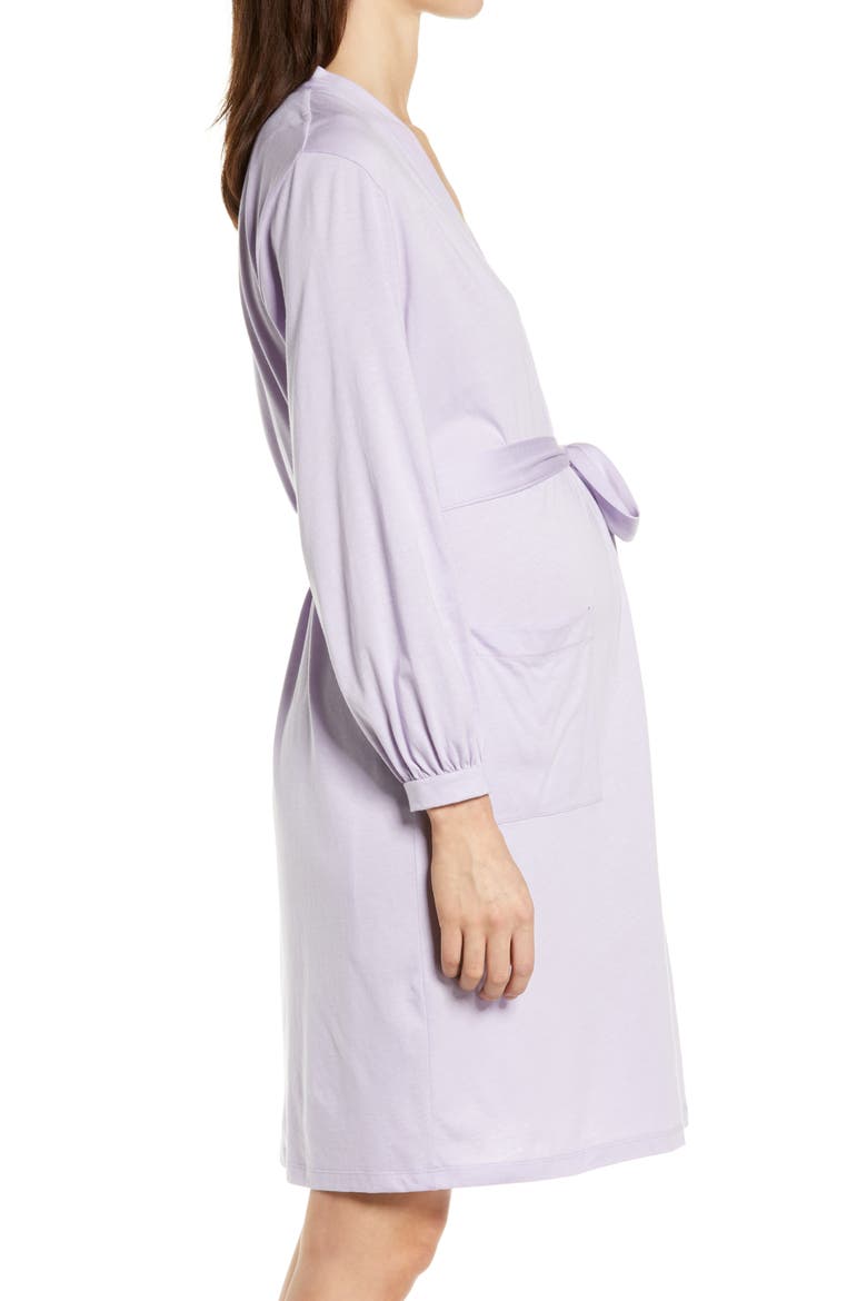 Elle Maternity/Nursing Robe, Alternate, color, LILAC