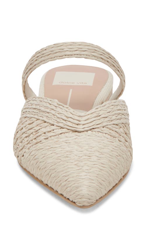 Dolce Vita Kaline Raffia Pointed Toe Mule In Ivory Raffia
