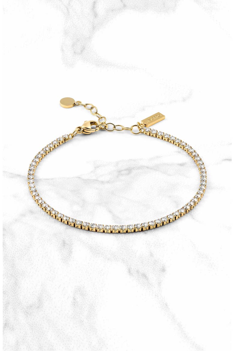 White Sapphire Tennis Bracelet, Alternate, color, GOLD