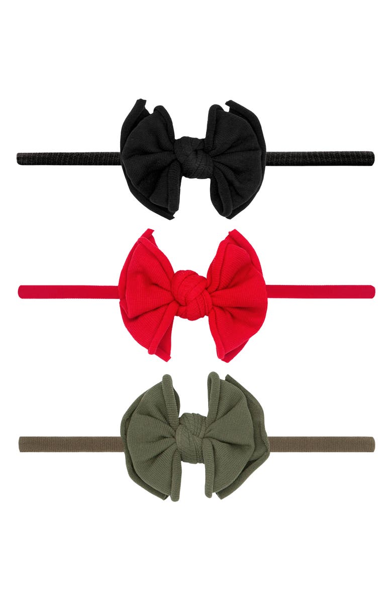 Baby Bling 3-Pack Baby Fab Skinny Bow Headbands, Main, color, 