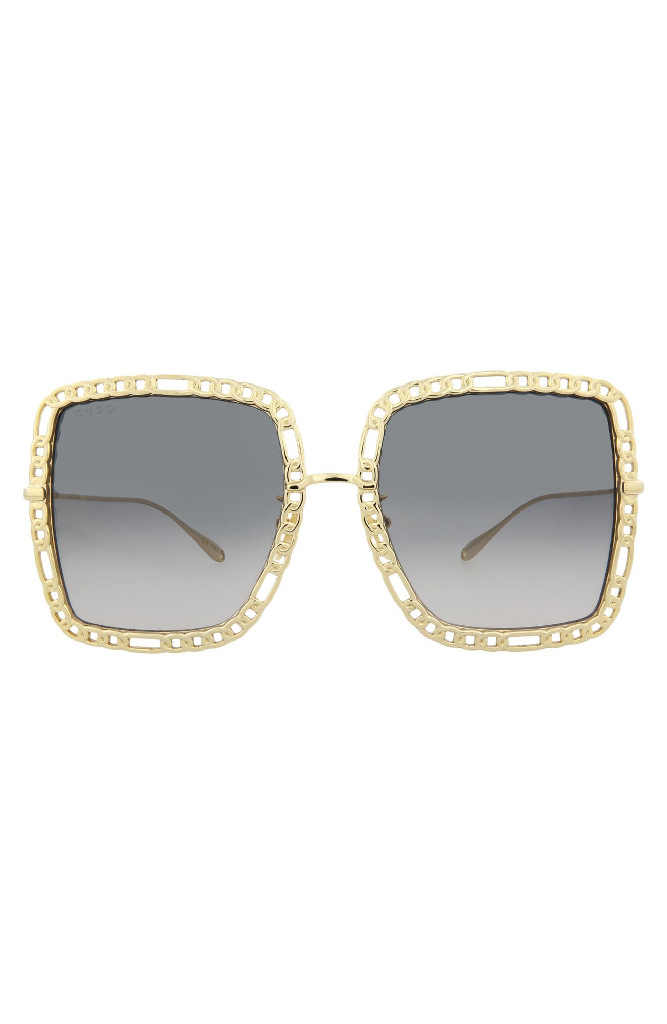 Gucci 57mm Square Sunglasses with Chain