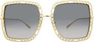 Gucci 57mm Square Sunglasses with Chain