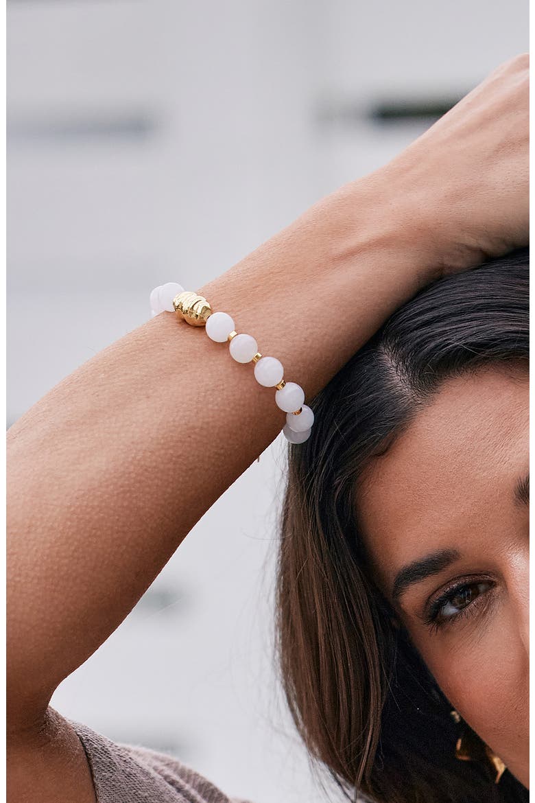 Cora Beaded Jade Bracelet, Alternate, color, GOLD/ WHITE