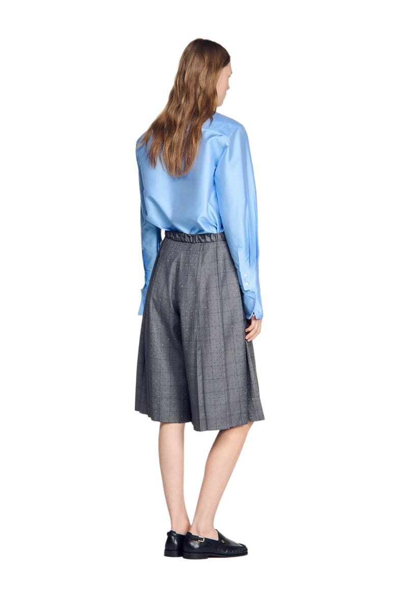 Check wool shorts, Alternate, color, Dark grey
