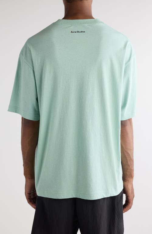 Acne Studios Heart Logo Cotton & Hemp Graphic T-shirt In Sea Foam Green
