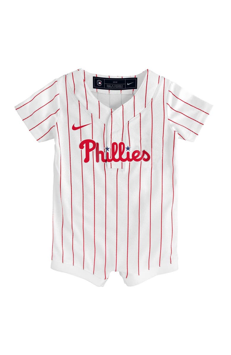 Nike Newborn Nike White Philadelphia Phillies Home Replica Romper Jersey, Alternate, color, White