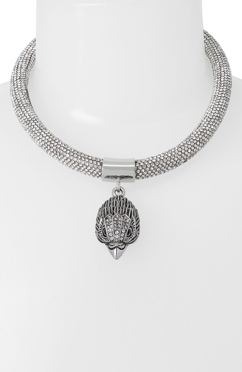 Kurt Geiger London Pavé Collar Pendant Necklace, Alternate, color, Crystal