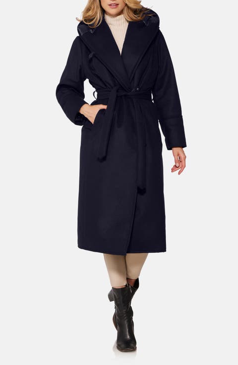 Hooded Wrap Coat with 750-Fill-Power Down Fill