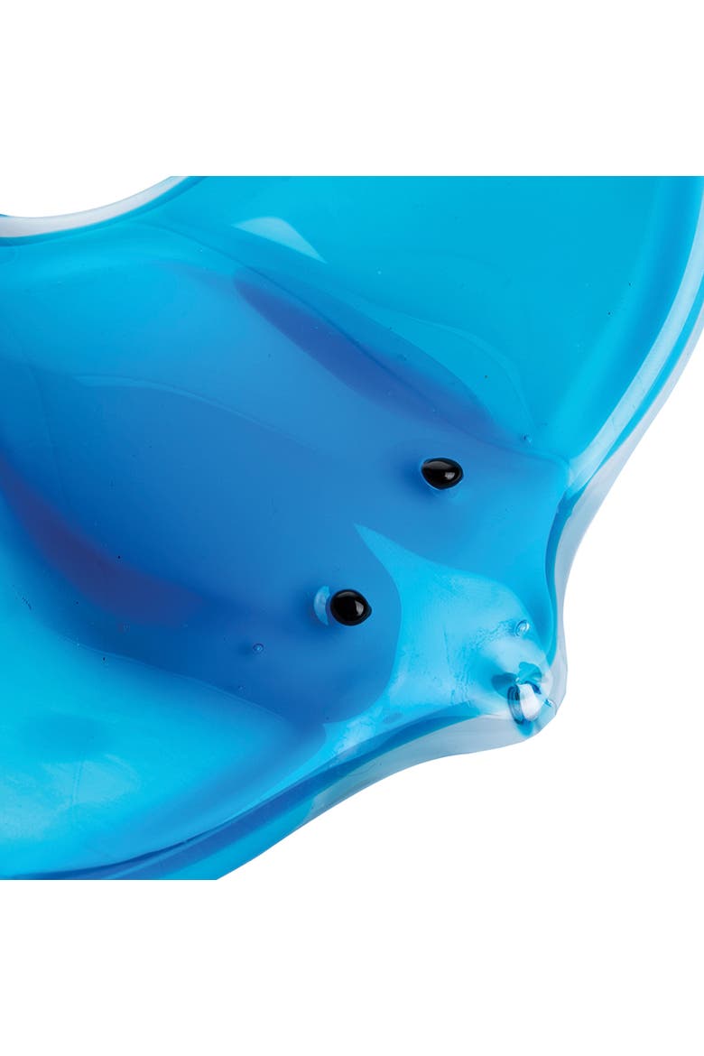 Blue Glass Stingray Decorative Small Art Figurine 5.7" x 6", Alternate, color, Blue