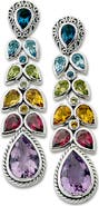 SAMUEL B. Sterling Silver Multi Gem Statement Earrings