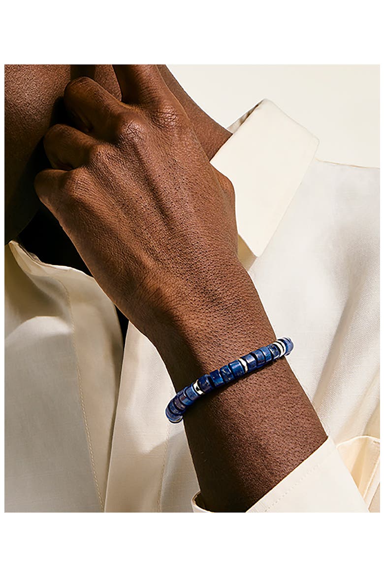 Heishi Beaded Bracelet, Alternate, color, SILVER