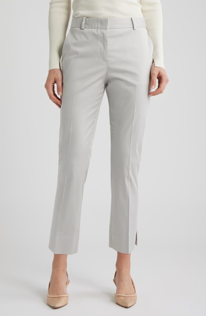 BOSS Tapria Crop Straight Leg Pants, Main, color, Grey