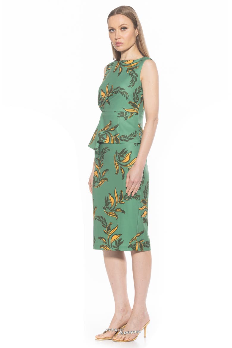 Amora Boat Neck Sleeveless Sheath Dress, Alternate, color, GREEN FLORAL