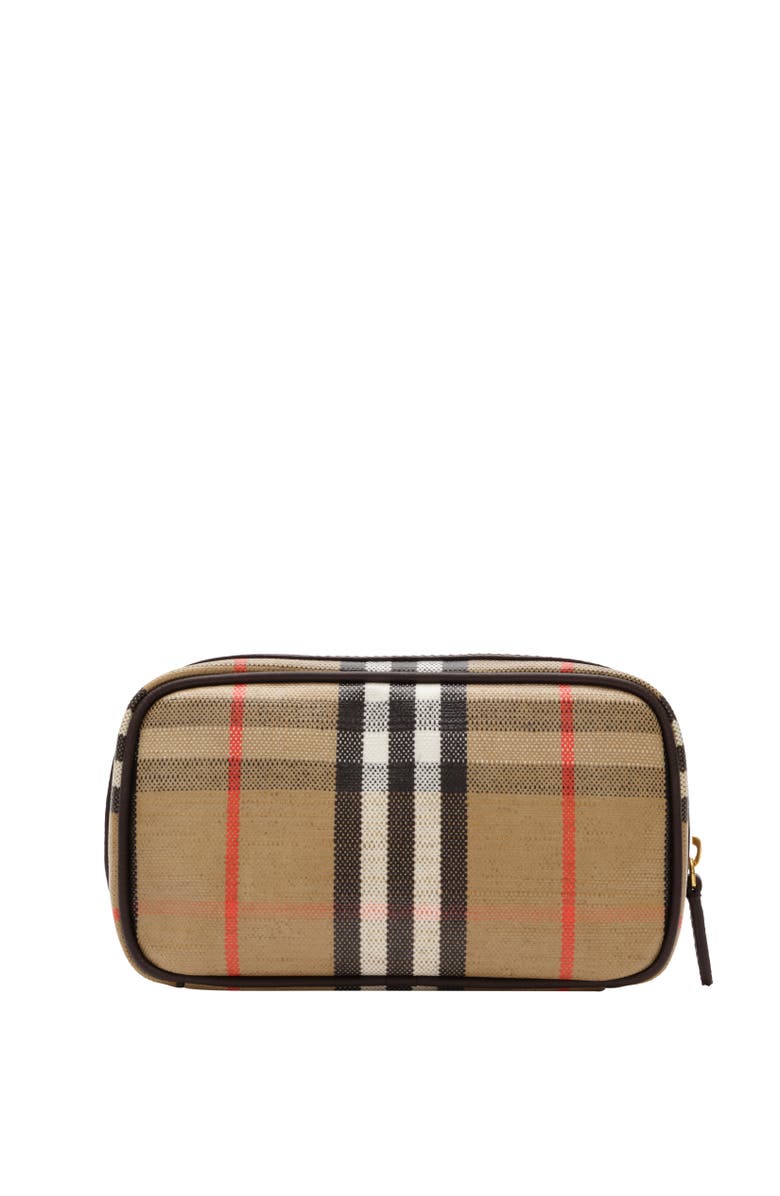 Burberry Highlands Make-up Pouch, Alternate, color, Sand Beige