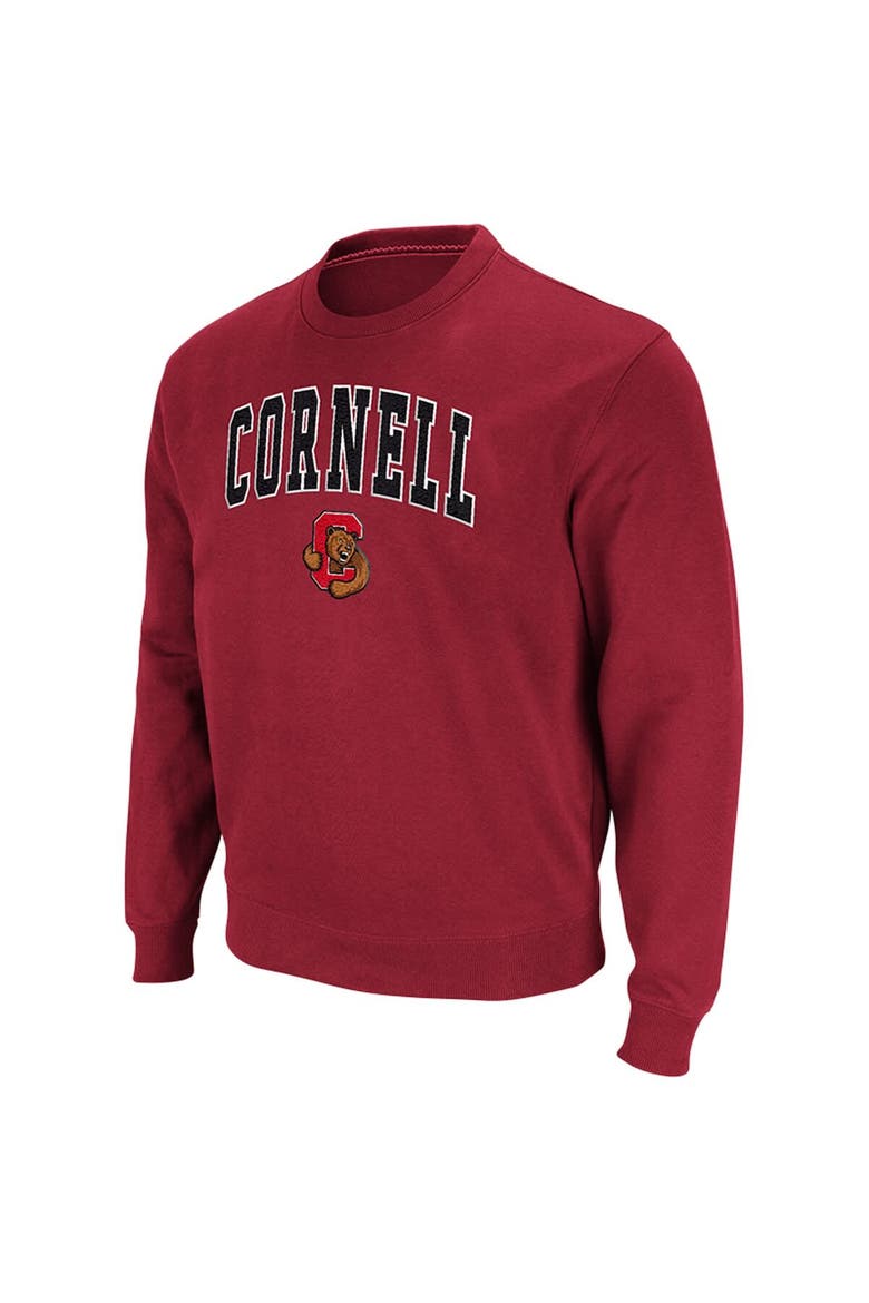 Men's Colosseum Red Cornell Big Red Arch & Logo Tackle Twill Pullover Sweatshirt, Alternate, color, Red