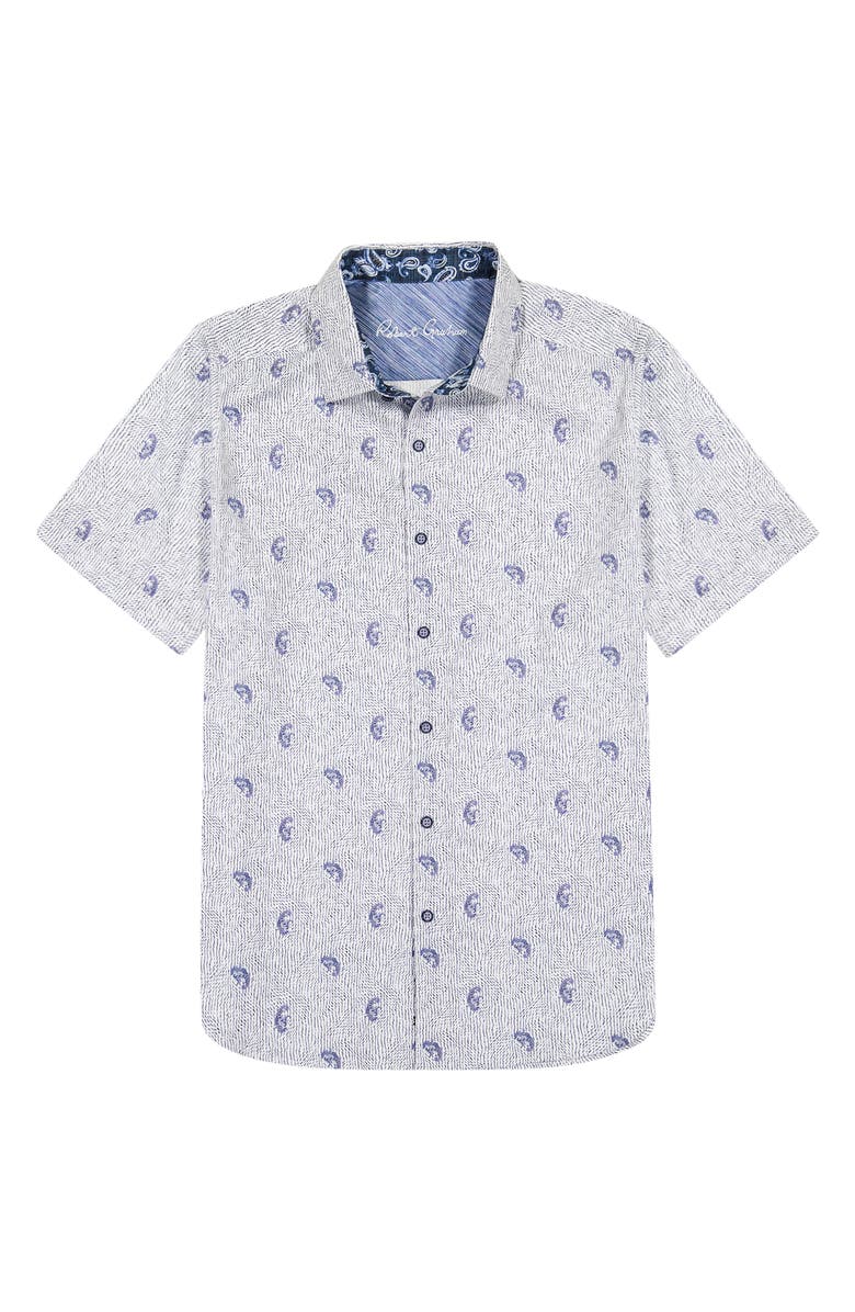 Robert Graham Belmond Short Sleeve Shirt, Alternate, color, White