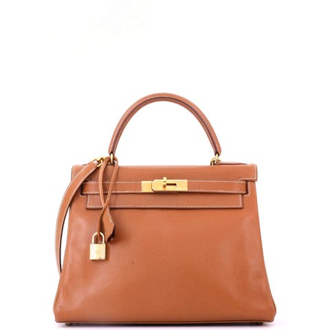 Kelly Handbag Brown Courchevel with Gold Hardware 28