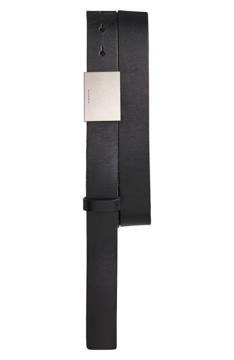 Lucas Plate Buckle Leather Belt
