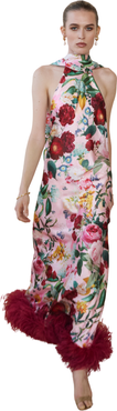 Vasiliki Maliya Feather Dress in Petal Muse