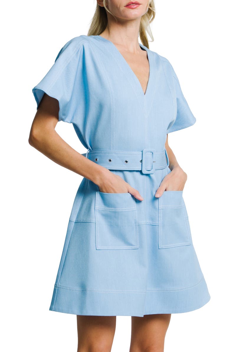 CIEBON Polly Belted Minidress, Alternate, color, Light Blue