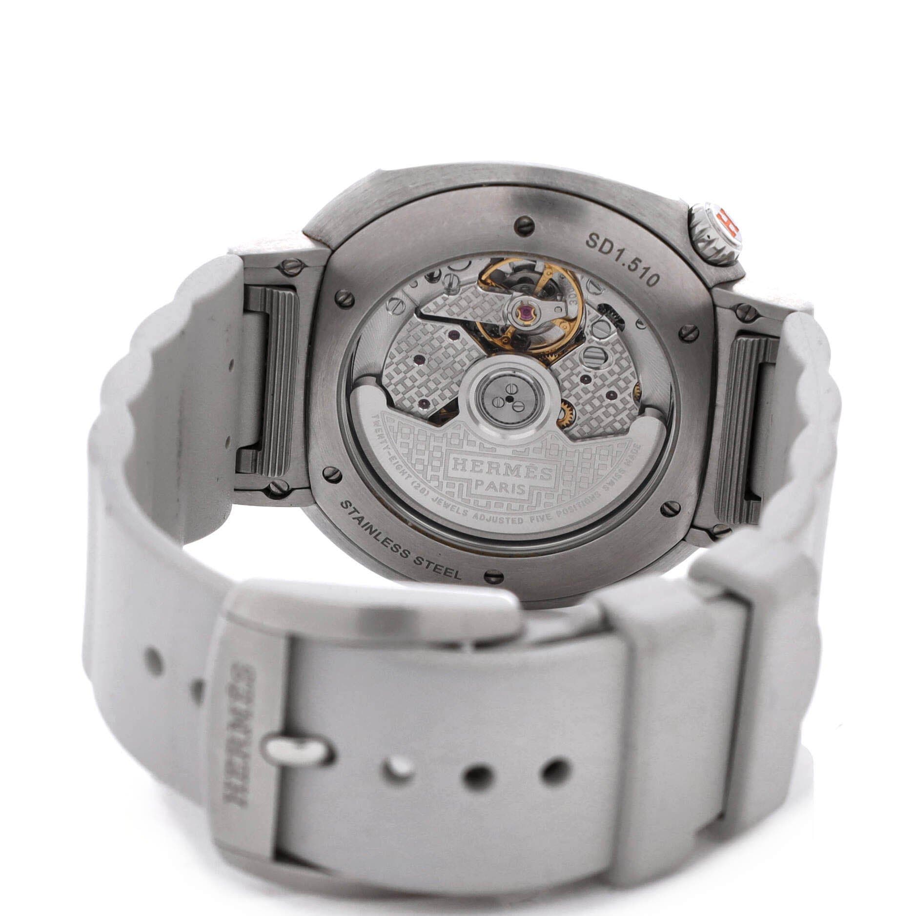 Cut Automatic Watch Stainless Steel and Rubber 36, Alternate, color, Metallic Silver