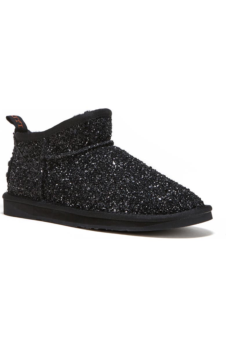 Australia Luxe Collective Cosy Genuine Shearling Glitter Ultra Platform Bootie, Main, color, Black