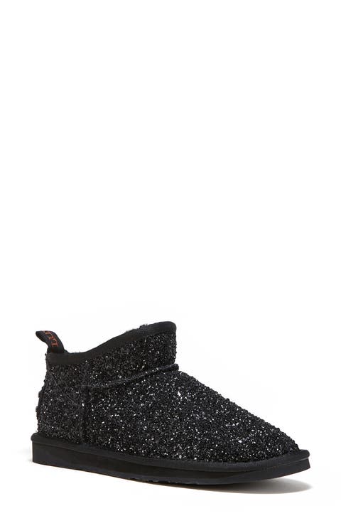 Cosy Genuine Shearling Glitter Ultra Platform Bootie (Women)