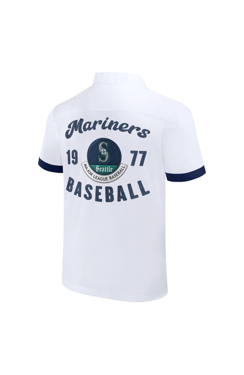 Darius Rucker Collection by Fanatics Men's Darius Rucker Collection by Fanatics  White Seattle Mariners Bowling Button-Up Shirt, Alternate, color, White