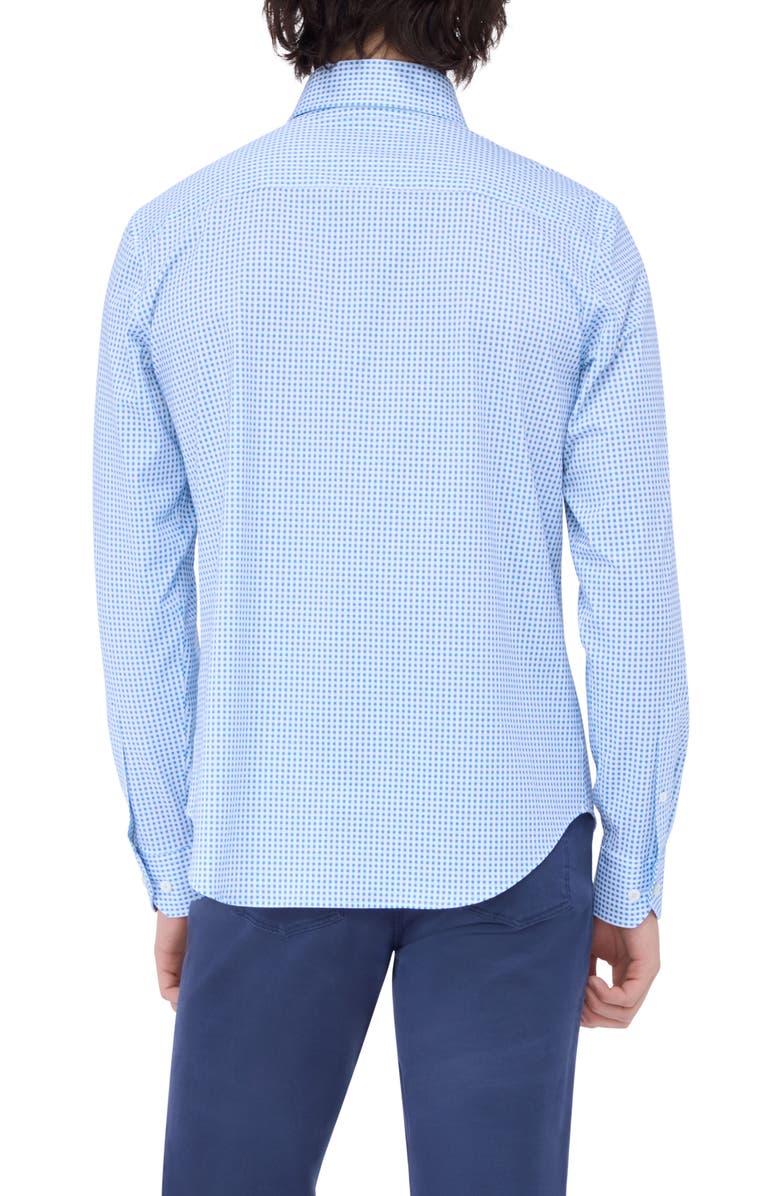 Bugatchi Devon OoohCotton<sup>®</sup> Print Button-Up Shirt, Alternate, color, Air Blue