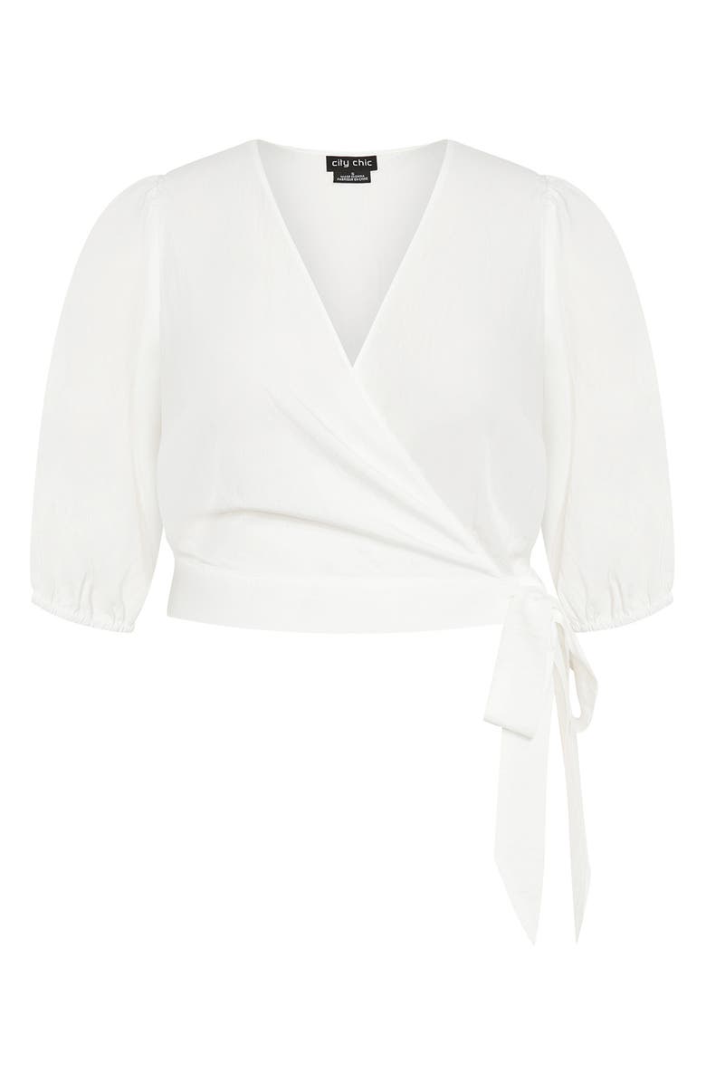 City Chic Kiki Faux Wrap Top, Alternate, color, 