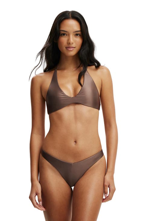 Women's Dip Front High Side Brazilian Bikini Bottom