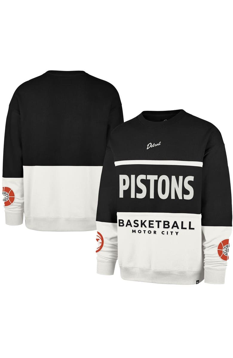 '47 Unisex '47 Black Detroit Pistons 2024/25 City Edition On Five Maximalist Pullover Sweatshirt, Main, color, 
