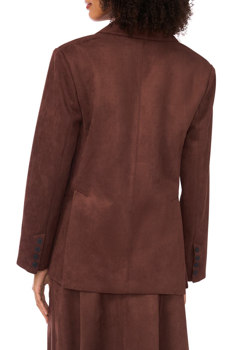 Faux Suede Blazer, Alternate, color, CHOCOLATE