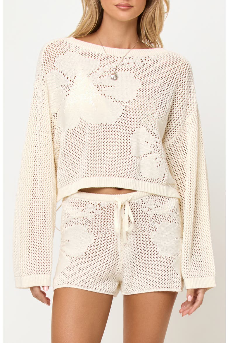 Island Time Open Stitch Cover-Up Sweater, Main, color, CREAM