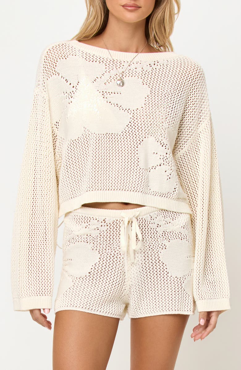 LSPACE Island Time Open Stitch Cover-Up Sweater, Main, color,