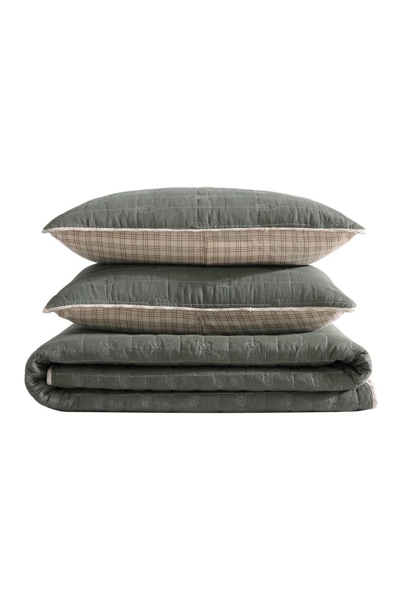 Troutdale Cotton Quilt 3-Piece Set, Main, color, SPRIG