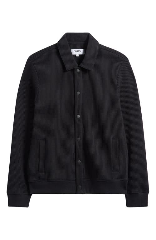 Wax London Hays Jersey Snap-up Overshirt In Black