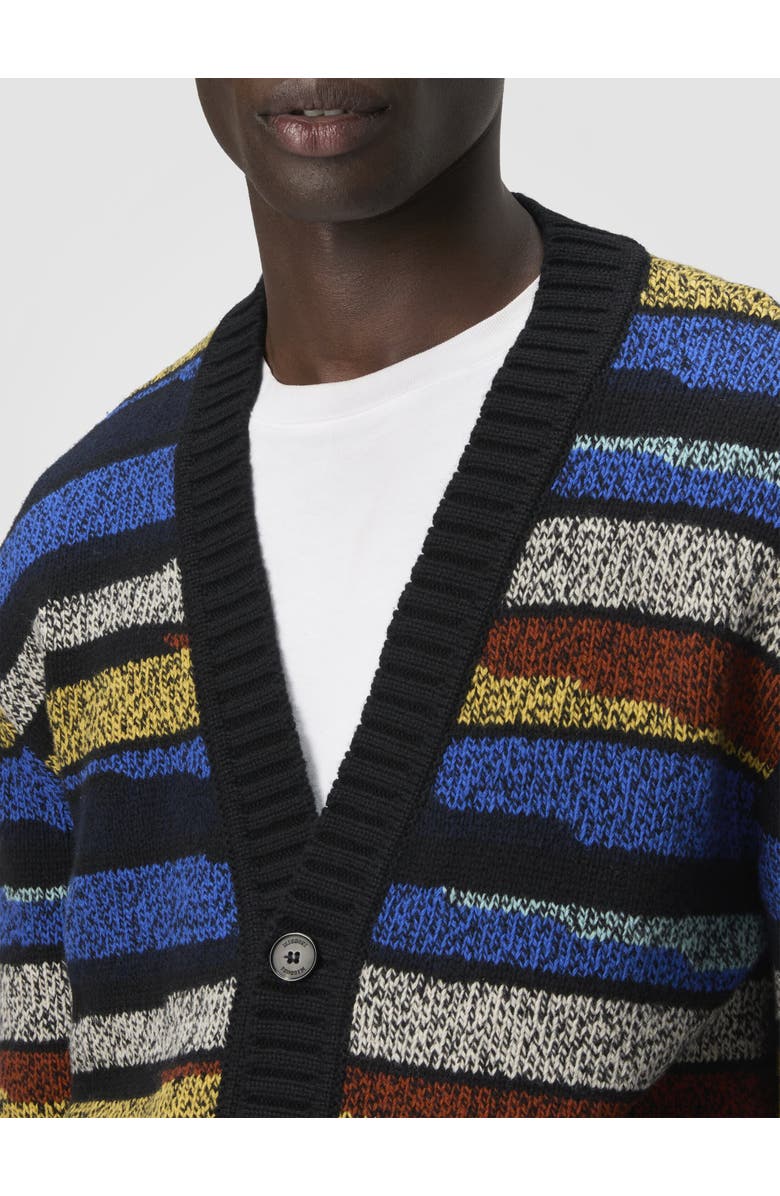 Missoni The Cardigan In Pure Wool With Inlay, Alternate, color, Multicoloured