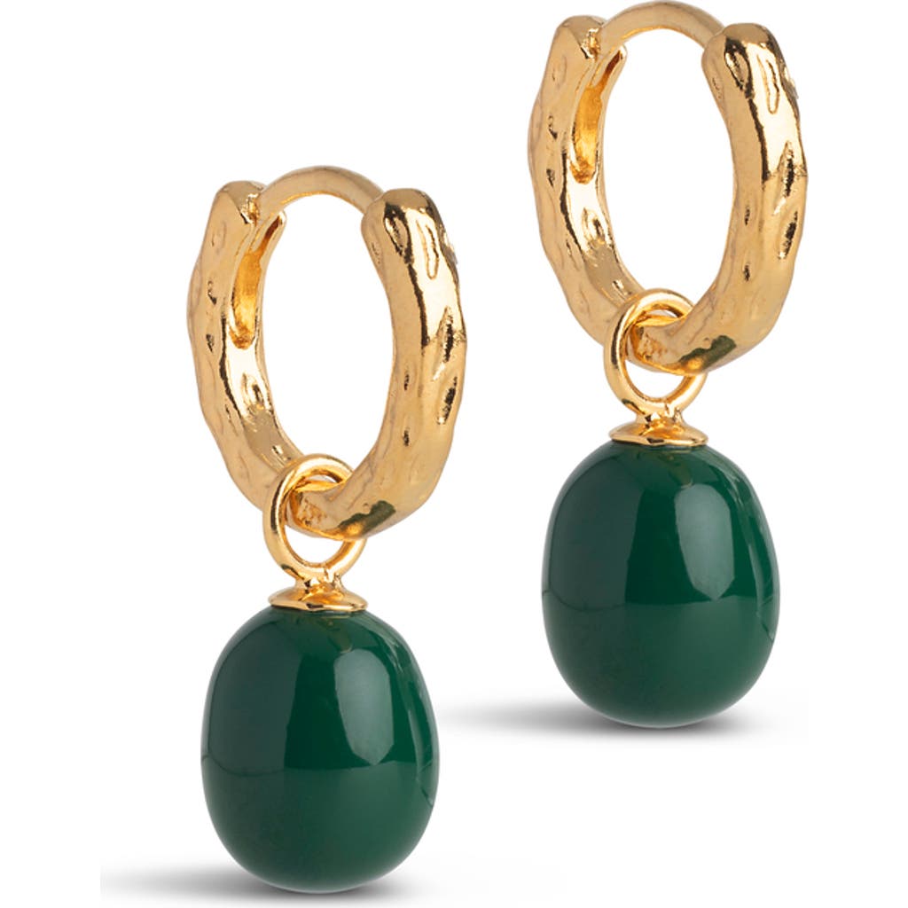 ENAMEL Copenhagen Significant Enamel Hoops in Petrol Green at Nordstrom