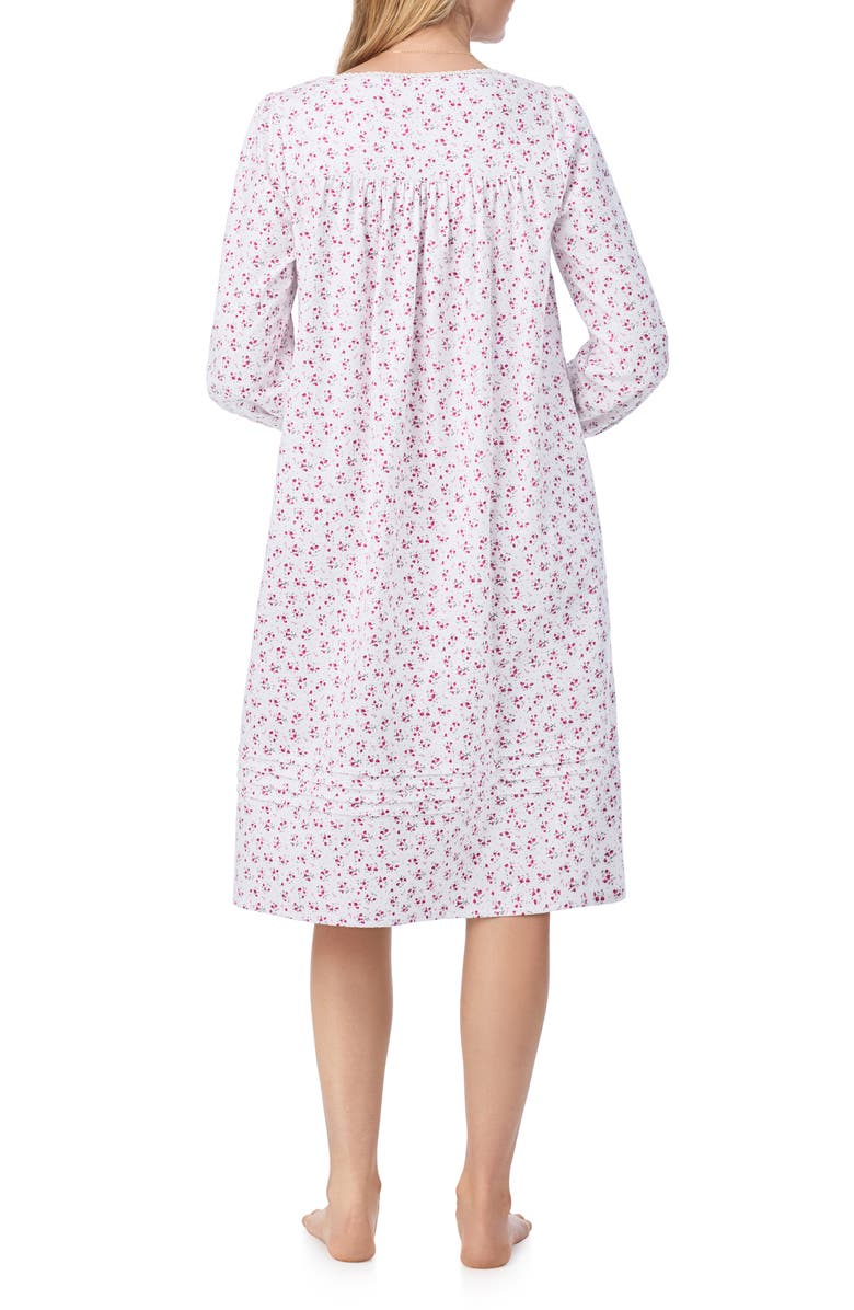 Eileen West Waltz Floral Long Sleeve Cotton Flannel Nightgown, Alternate, color, 