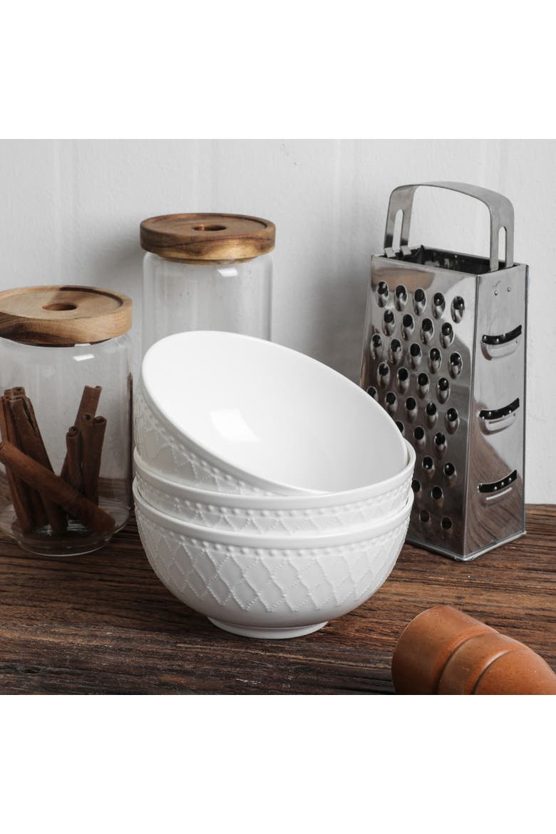 Alexandria Bone China 32-Piece Dinnerware Set, Alternate, color, White