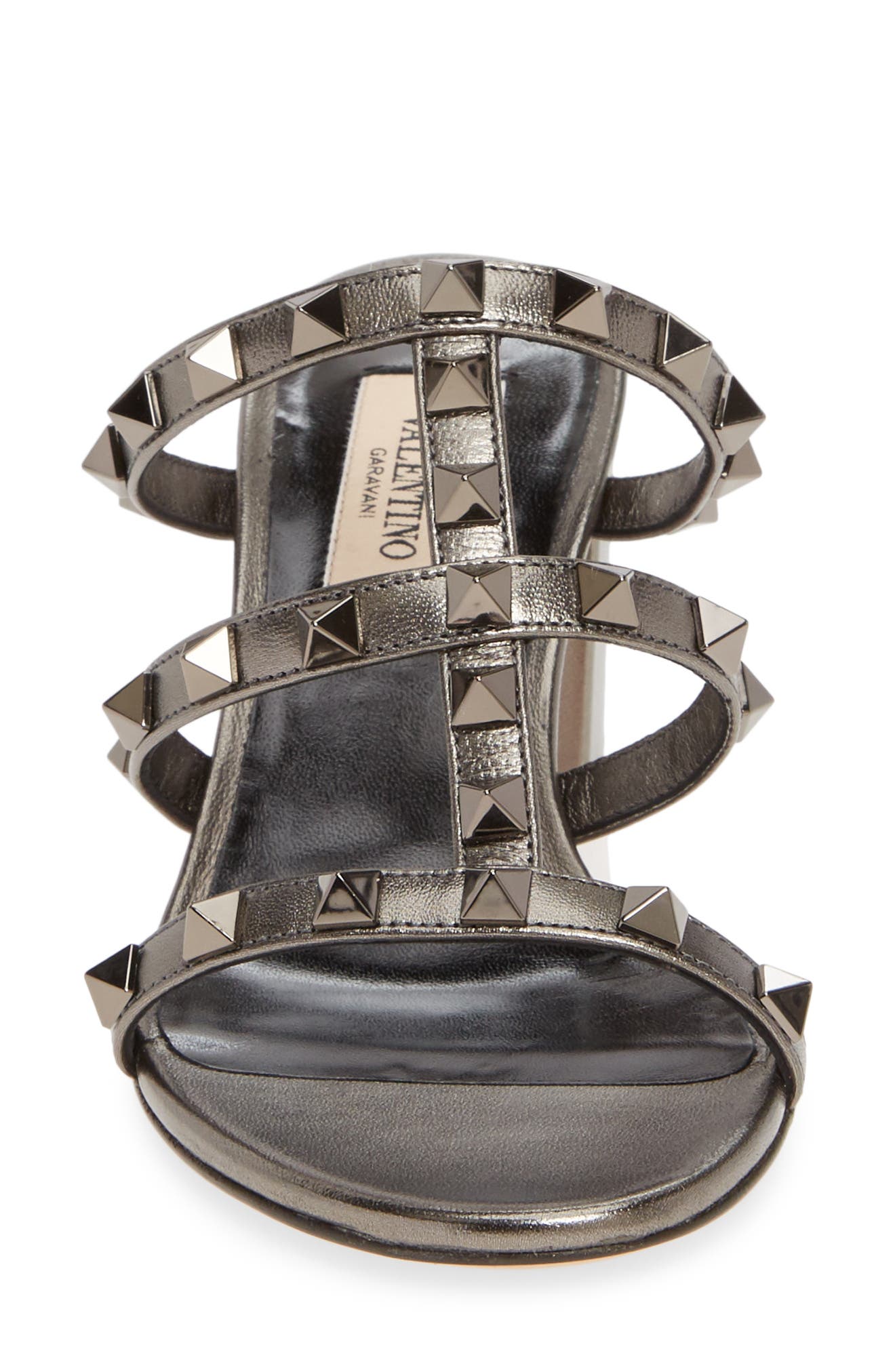 Valentino Garavani Rockstud Strappy Block Heel Slide Sandal, Alternate, color, 