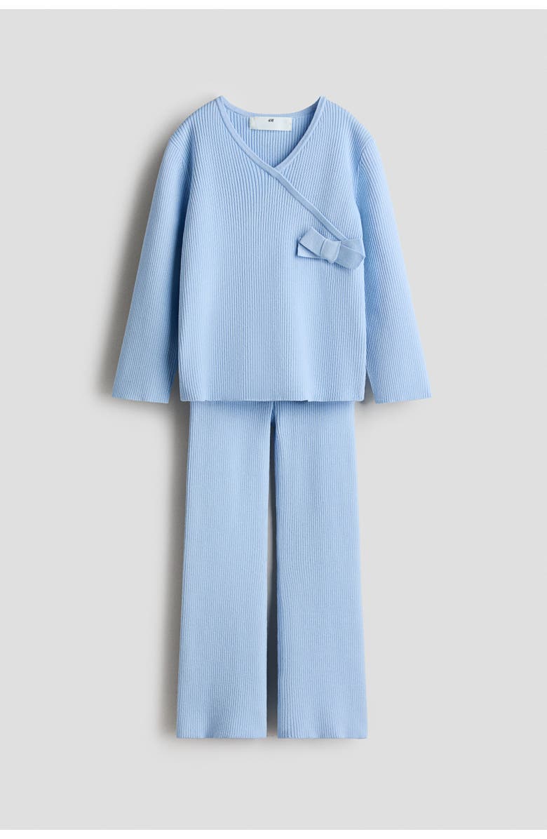 H&M 2-piece Top And Leggings Set, Main, color, Light Blue
